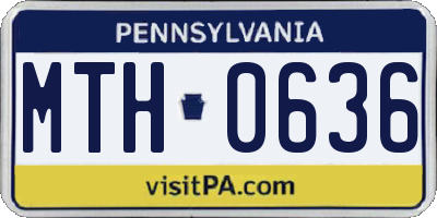 PA license plate MTH0636