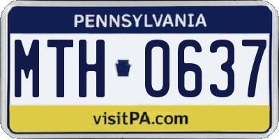 PA license plate MTH0637