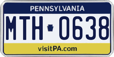 PA license plate MTH0638