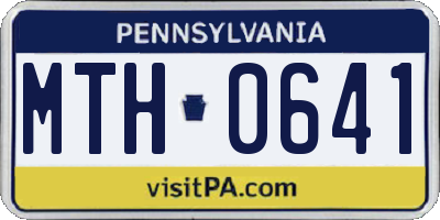 PA license plate MTH0641