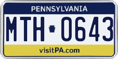 PA license plate MTH0643