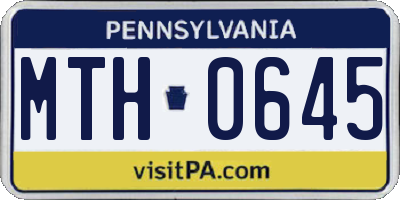 PA license plate MTH0645