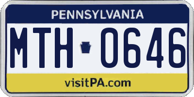 PA license plate MTH0646