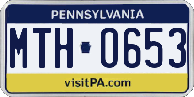 PA license plate MTH0653