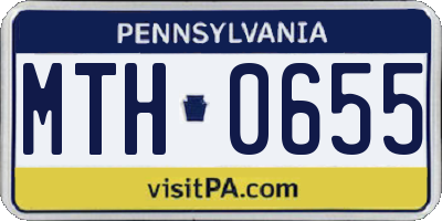 PA license plate MTH0655
