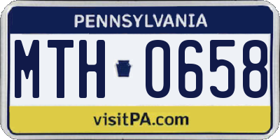 PA license plate MTH0658