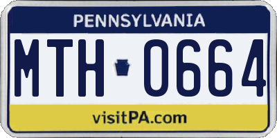 PA license plate MTH0664