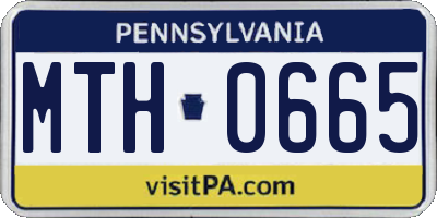 PA license plate MTH0665