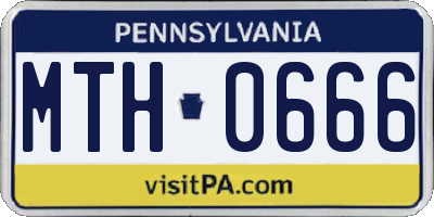 PA license plate MTH0666