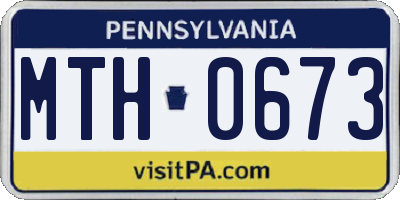 PA license plate MTH0673