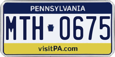PA license plate MTH0675