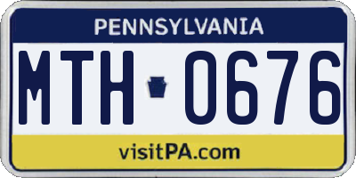 PA license plate MTH0676