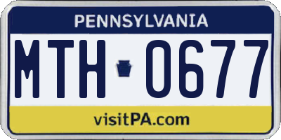 PA license plate MTH0677