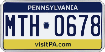 PA license plate MTH0678