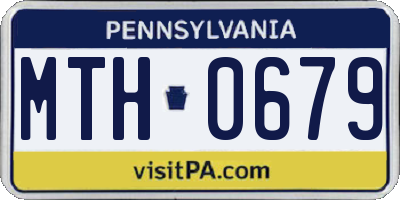 PA license plate MTH0679