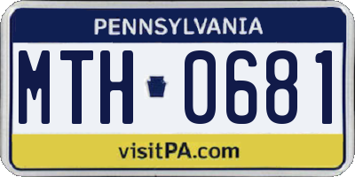 PA license plate MTH0681