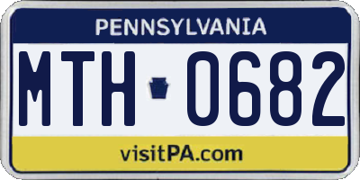 PA license plate MTH0682