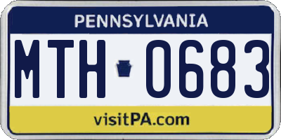 PA license plate MTH0683