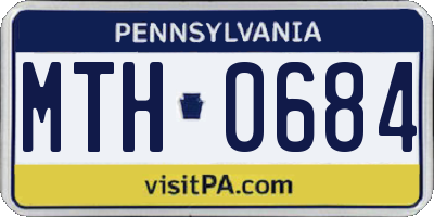 PA license plate MTH0684