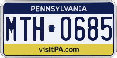 PA license plate MTH0685
