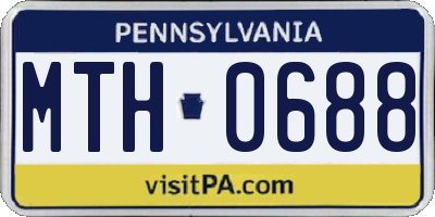 PA license plate MTH0688