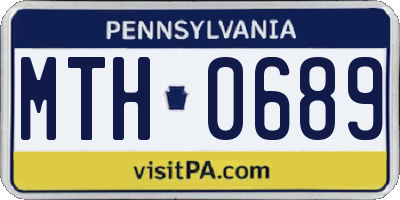 PA license plate MTH0689