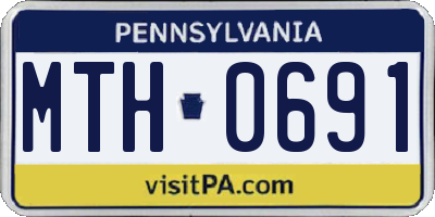 PA license plate MTH0691