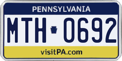 PA license plate MTH0692