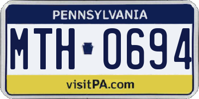 PA license plate MTH0694