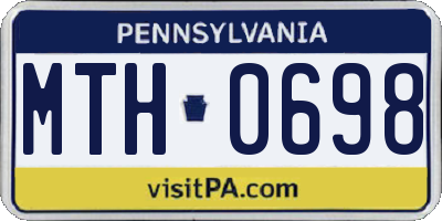 PA license plate MTH0698