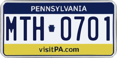 PA license plate MTH0701