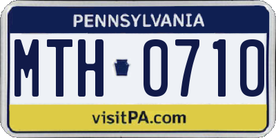 PA license plate MTH0710