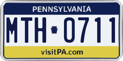PA license plate MTH0711