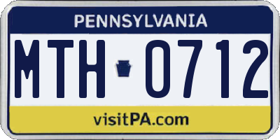 PA license plate MTH0712