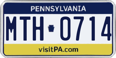 PA license plate MTH0714