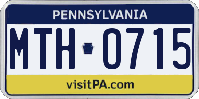 PA license plate MTH0715
