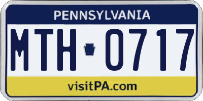 PA license plate MTH0717