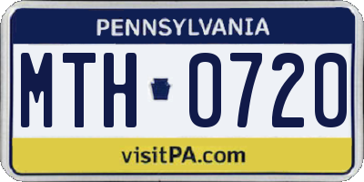 PA license plate MTH0720