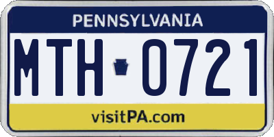 PA license plate MTH0721