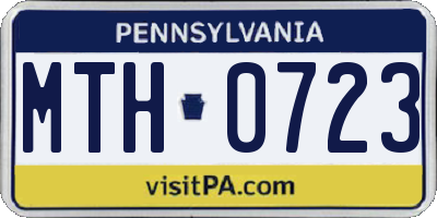 PA license plate MTH0723