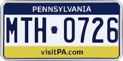 PA license plate MTH0726