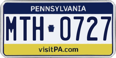 PA license plate MTH0727