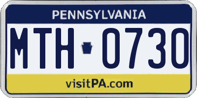 PA license plate MTH0730