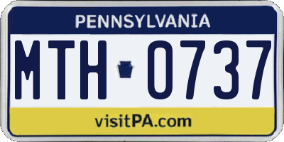 PA license plate MTH0737