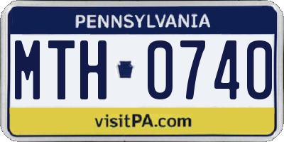PA license plate MTH0740
