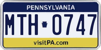PA license plate MTH0747