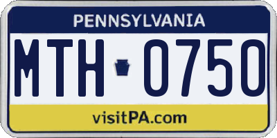 PA license plate MTH0750