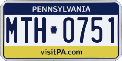 PA license plate MTH0751