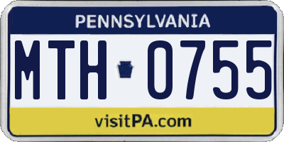 PA license plate MTH0755