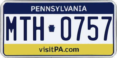PA license plate MTH0757